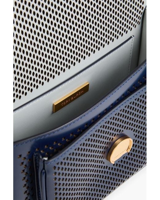 Tory Burch Blue Robinson Leather Shoulder Bag