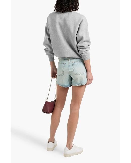 Anine Bing Blue Dalton Distressed Denim Shorts