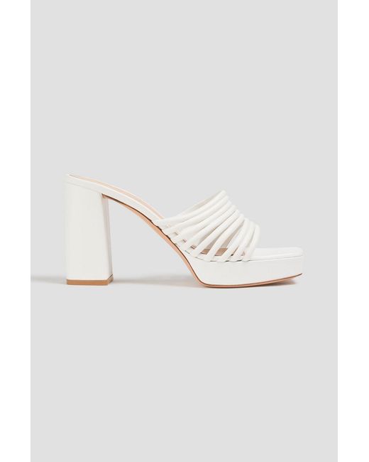 Gianvito Rossi White Leather Platform Mules