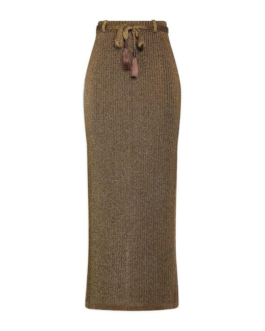 Tom Ford Natural Ribbed-Knit Maxi Skirt