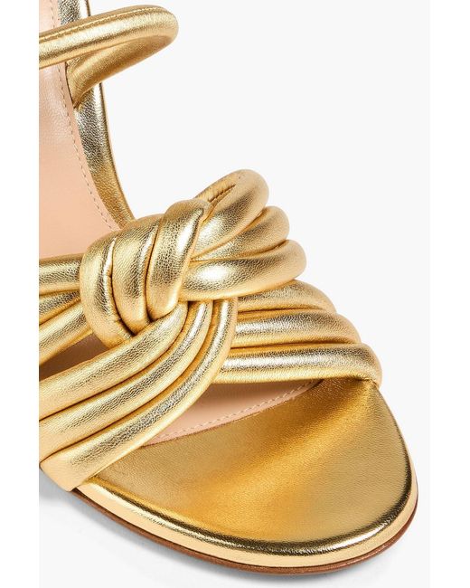 Gianvito Rossi Metallic Ottavia Knotted Leather Sandals