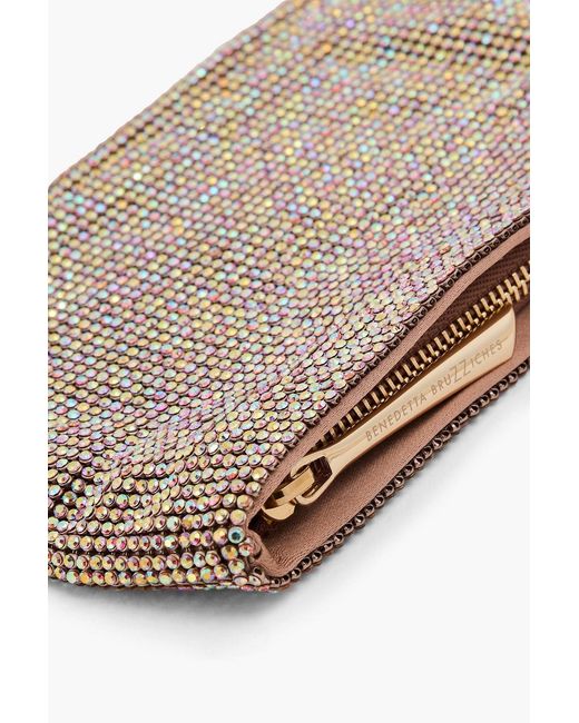 Benedetta Bruzziches Pink Your Best Friend Crystal-Embellished Satin Cross-Body Bag