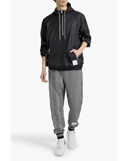 Thom Browne Black Ripstop Hooded Track Jacket for men