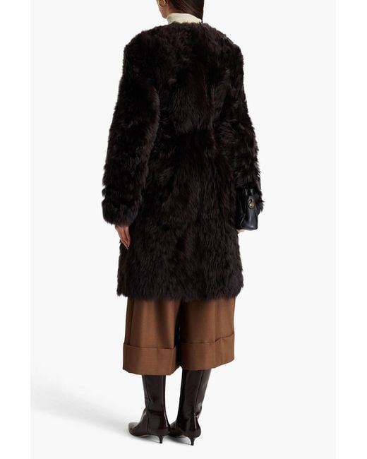 Zimmermann Black Belted Shearling Coat