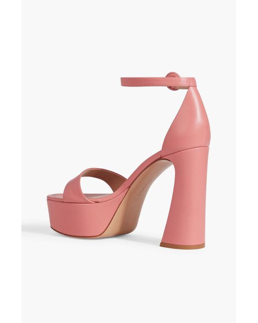 Gianvito Rossi Pink Holly Leather Platform Sandals