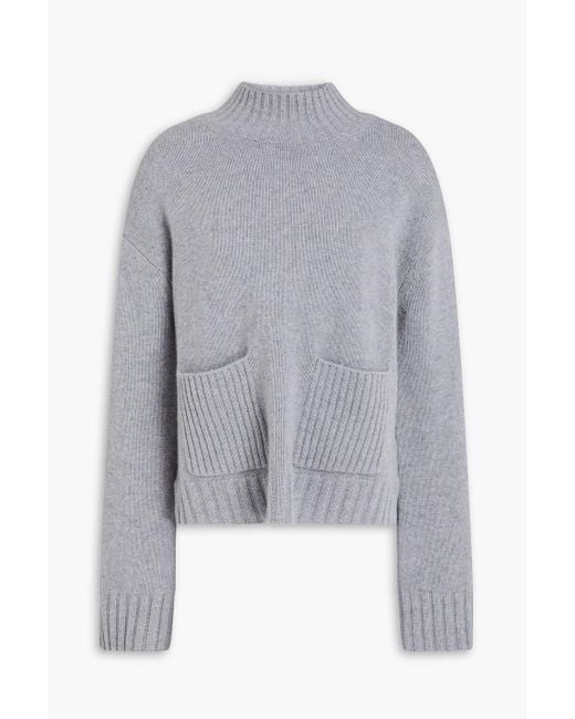 Chinti & Parker Gray Mélange Cashmere Turtleneck Sweater