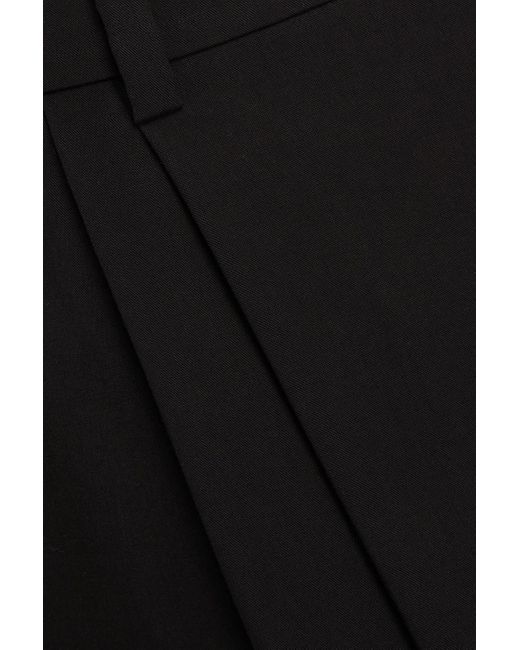 Vince Black Pleated Tm Lyocell-blend Wide-leg Pants