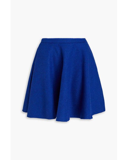 RED Valentino Blue Brushed Wool-felt Mini Skirt