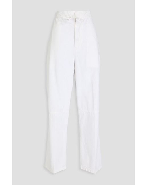 Victoria Beckham White Cotton Straight-Leg Pants