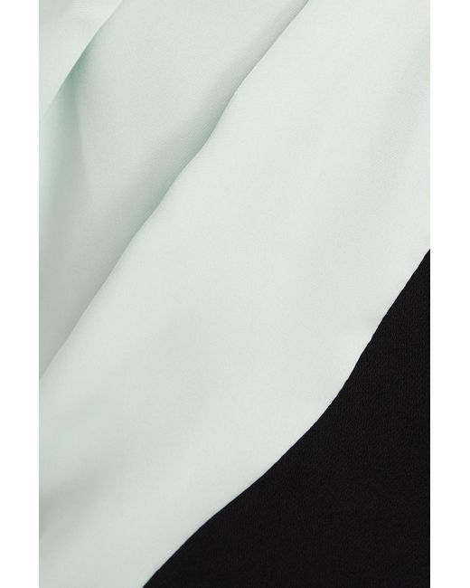 16Arlington Black Strapless Satin-paneled Crepe Midi Dress