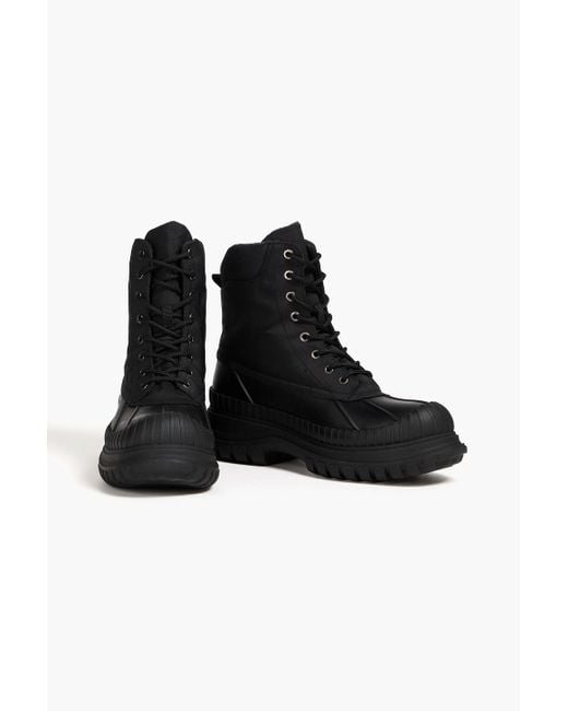 Ganni Black Canvas Ankle Boots