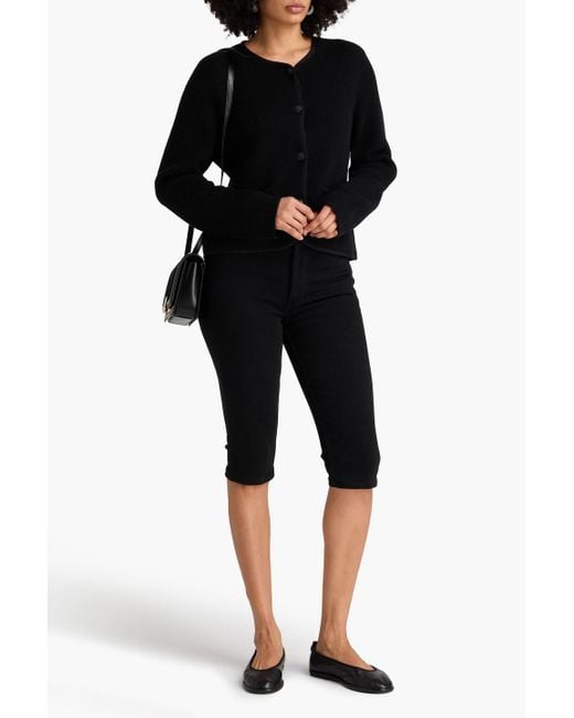 Rag & Bone Black Nancy Ribbed Merino Wool-Blend Cardigan