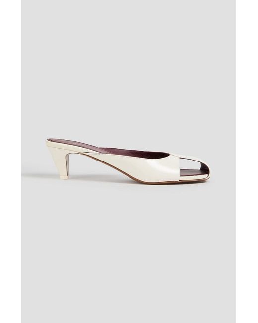 Neous White Ubens Glossed-Leather Mules