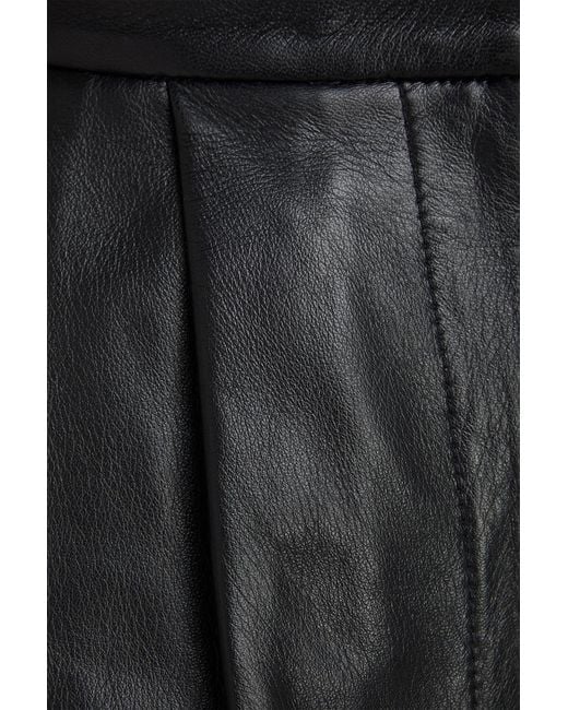 TOVE Black Constance Leather Shorts