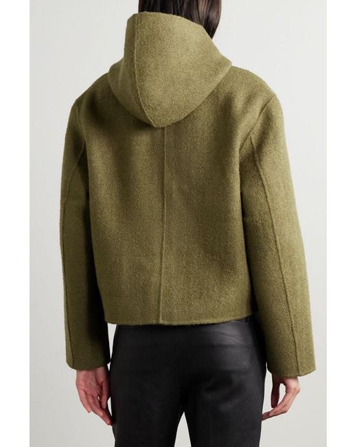 TOTEME Hooded Wool-blend Felt Jacket in Green | Lyst