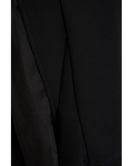 3.1 Phillip Lim Black Satin-Paneled French Cotton-Terry Top