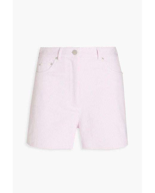 REMAIN Birger Christensen Pink Shorts aus twill aus stretch-baumwolle mit streifen