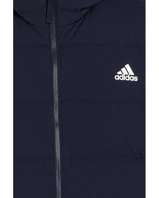 Adidas Originals Blue Helionic Quilted Shell Hooded Jacket for men