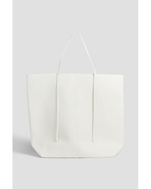 By Malene Birger White Abillos Pebbled-leather Tote