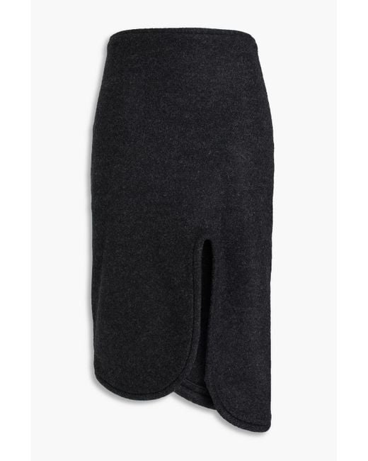 Victoria Beckham Black Asymmetric Wool-felt Skirt
