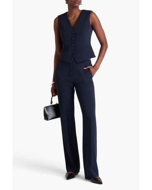 Theory Blue Textured-Crepe Vest