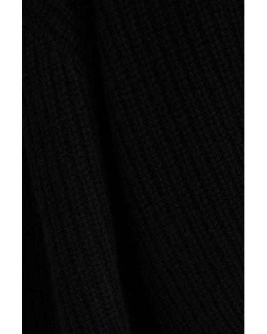 Loulou de Saison Black Nauru Ribbed Cashmere Sweater