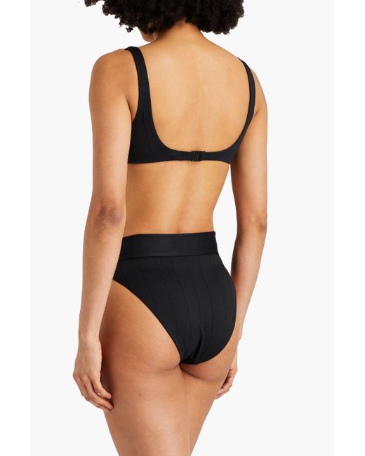Onia Black Danica Ribbed Underwired Bikini Top