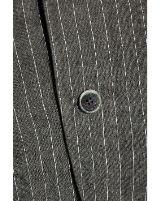 120% Lino Gray Pinstriped Linen Blazer for men