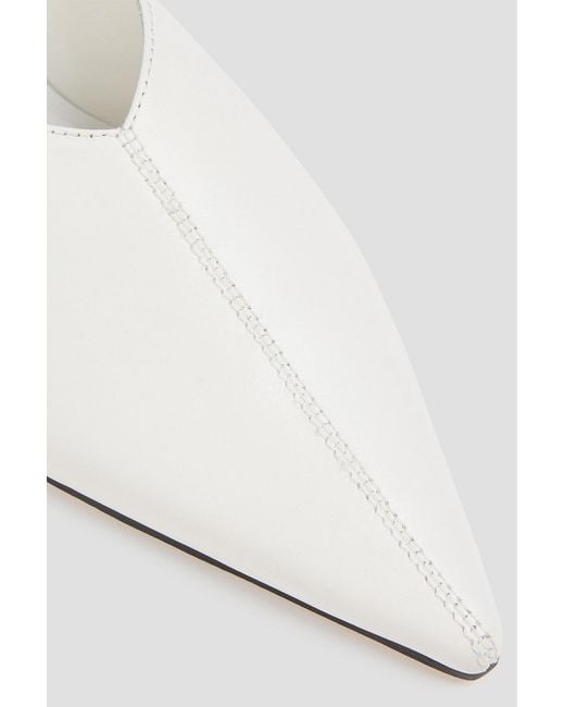 STUDIO AMELIA White Toro Leather Slippers