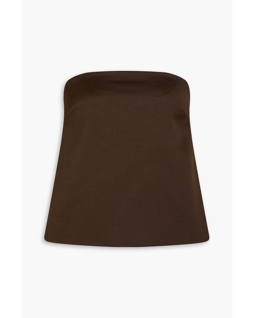 By Malene Birger Brown Hermie Strapless Satin Top