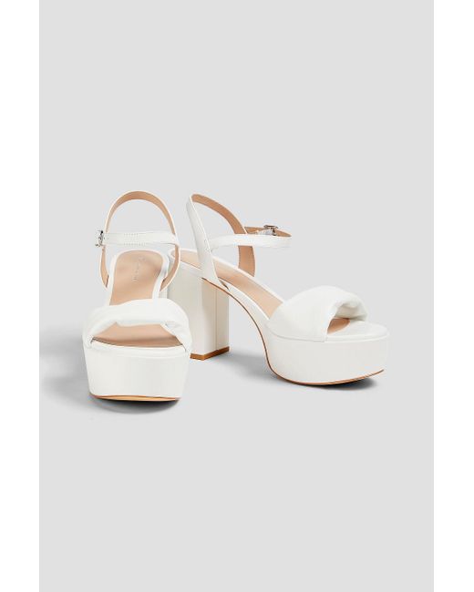 Stuart Weitzman White Twisted Leather Platform Sandals
