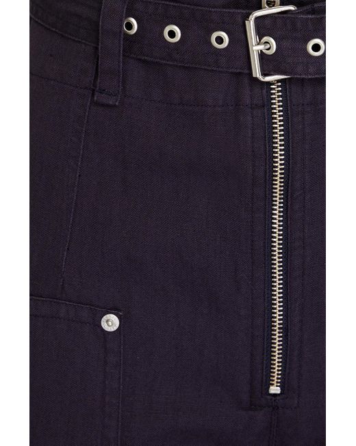 Isabel Marant Blue paggy Cotton And Linen-blend Canvas Straight-leg Pants