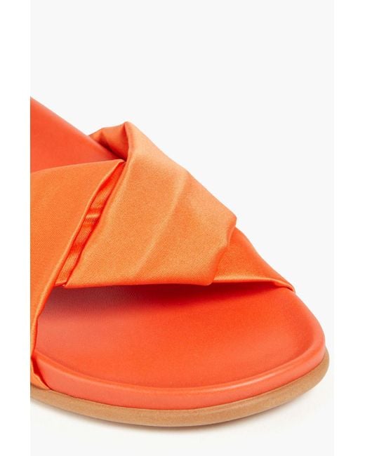 Ancient Greek Sandals Orange Whitney Satin Slides