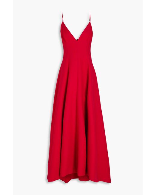 Valentino Garavani Red Wool And Silk-blend Gown