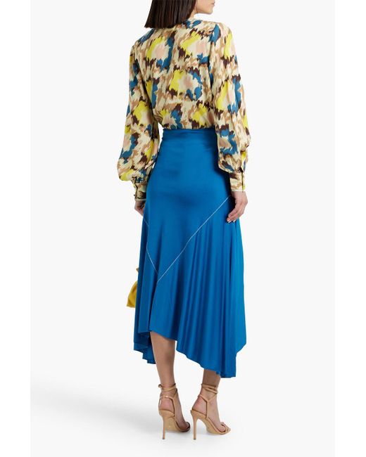 Ulla Johnson White Greta Printed Crepe Blouse