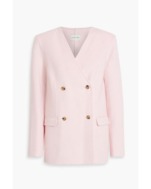 Loulou Studio Pink Movas Double-breasted Wool And Cashmere-blend Felt Blazer