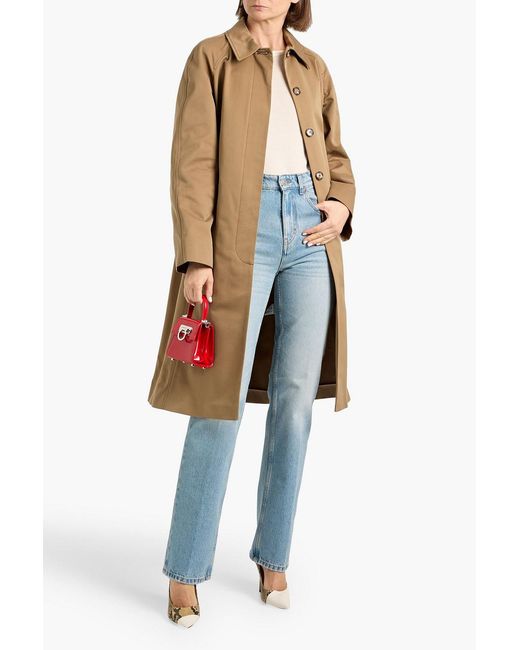 Victoria Beckham Natural Cotton-Blend Twill Trench Coat