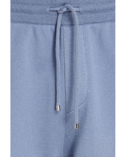 Dunhill Blue Cotton And Cashmere-blend Drawstring Sweatpants for men