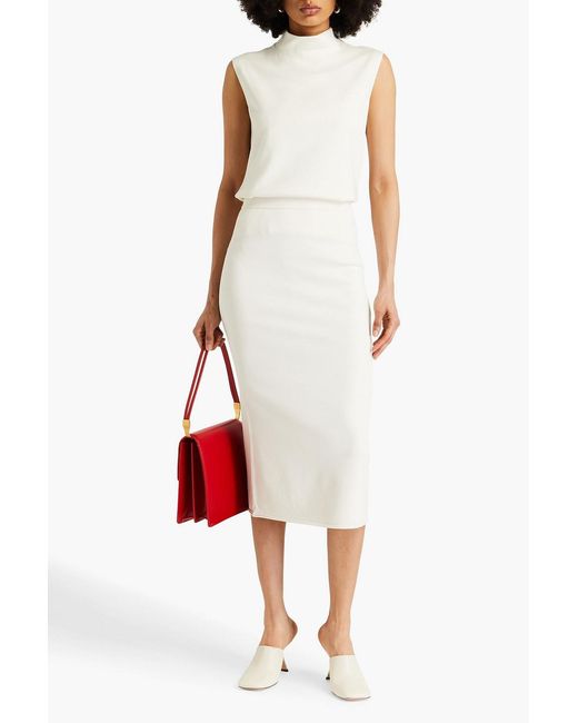 Theory White Jersey Turtleneck Top