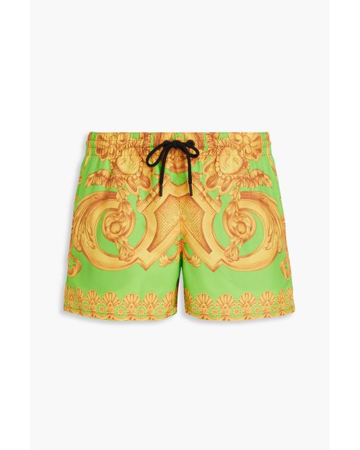 Versace Yellow Short-length Printed Swim Shorts for men