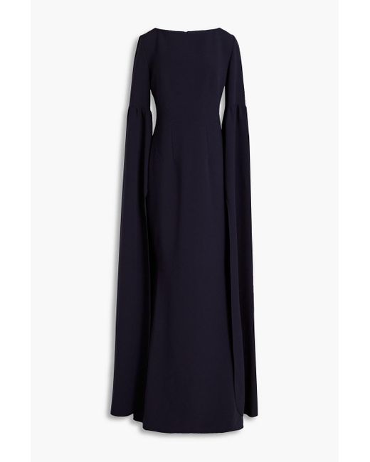 Safiyaa Blue Octavia Draped Stretch-crepe Gown