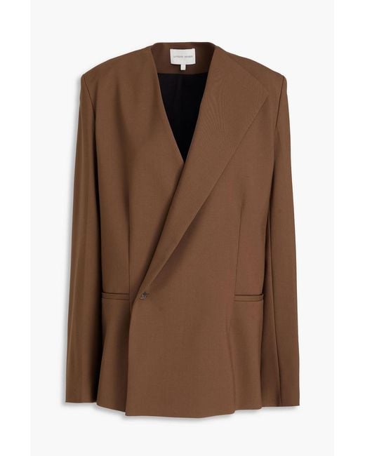 Loulou de Saison Brown Nodo Wool-blend Twill Blazer