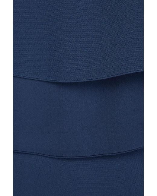 Emporio Armani Blue Layered Crepe Mini Dress