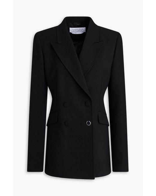 Gabriela Hearst Black Stephanie Double-breasted Wool Blazer