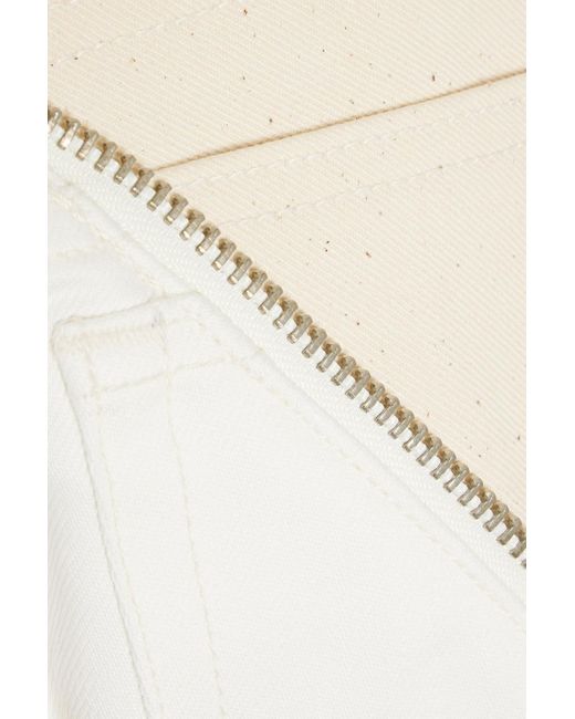 EB DENIM White Gemini Zip-embellished High-rise Straight-leg Jeans