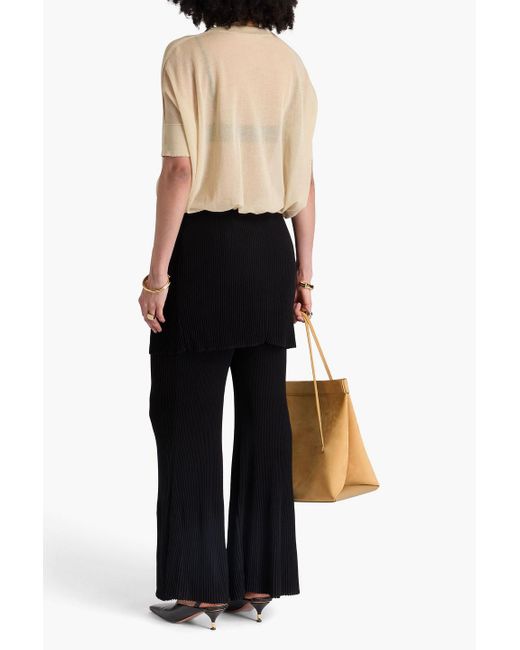 By Malene Birger Black Bolone mehrlagige schlaghose aus jersey aus einer baumwollmischung