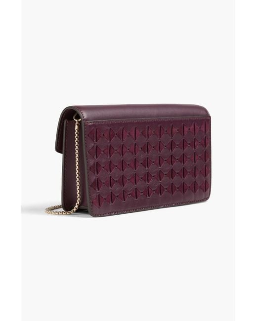 Serapian Purple Clutch aus geflochtenem leder und veloursleder