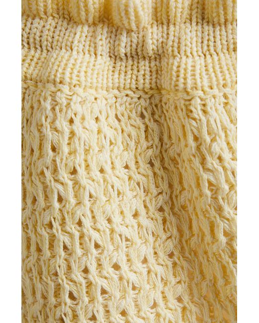Jil Sander Natural Crocheted Cotton Shorts