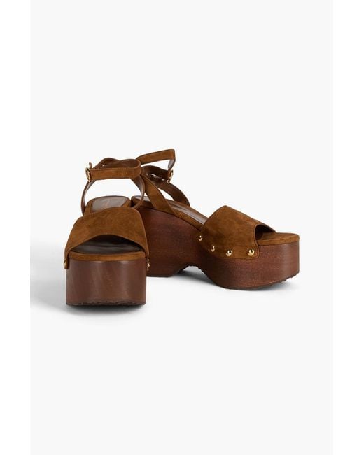 Gianvito Rossi Brown Ardéa Suede Platform Sandals