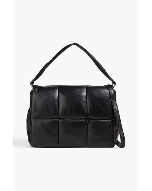 Stand Studio Black Wanda Quilted Leather Clutch
